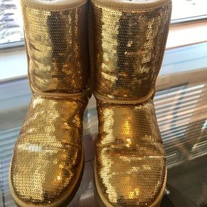 Authentic gold Ugg boots